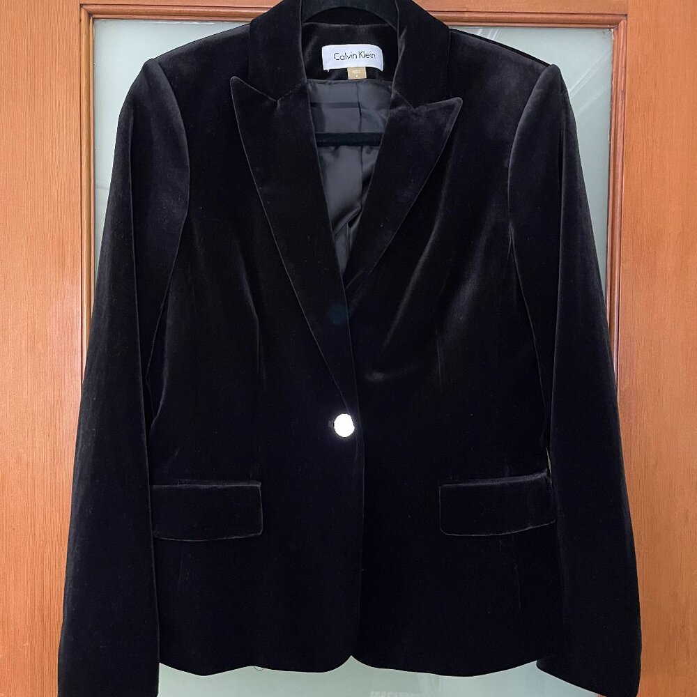 Calvin Klein Black Velvet Blazer